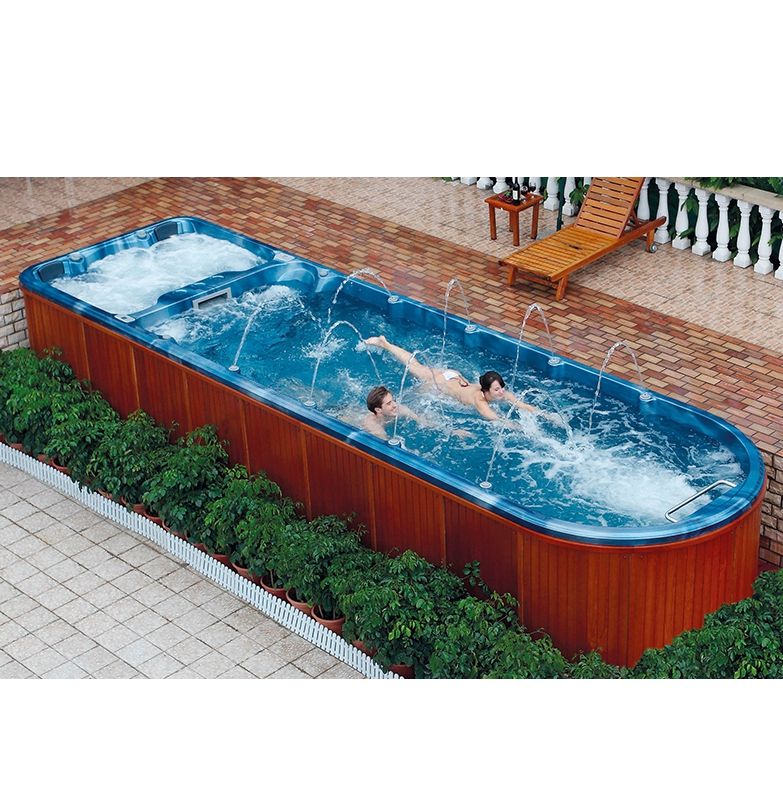 Deluxe 8m Outdoor Swim Spa Endless Swim Pool with Massage Filter Type  Bathtub for Spa Experience