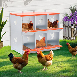 ¡Gran oferta 2026! Nido moderno de acero inoxidable de 6 compartimentos para gallinas/patos, montado en pared, fácil recolección de huevos, protección contra el viento - Desde almacén de EE. UU. - Product Image 6