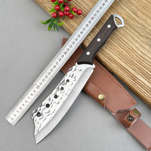 Coltello <span class=keywords><strong>da</strong></span> Macellaio Forgiato a Mano in Acciaio 5Cr, Scalpello Personalizzato per Tagliare Ossa, Coltello <span class=keywords><strong>da</strong></span> Esterno per Taglio Alberi e Legna <span class=keywords><strong>da</strong></span> Ardere - Product Image 1