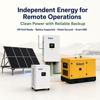 Système d'énergie hybride solaire diesel à haute efficacité entièrement certifié, batterie LiFePO4, onduleur hybride hors réseau/raccordé au réseau