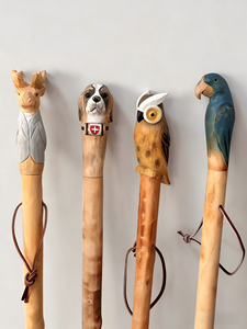 Animal <strong>Wood</strong> Carving <strong>Walking</strong> <strong>Stick</strong> Handmade Canes Suitable for Gift Giving - Product Image 1