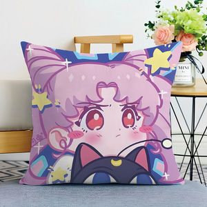 Coussin décoratif en peluche imprimé dessin animé <span class=keywords><strong>marin</strong></span> guerrier, motif Lune <span class=keywords><strong>et</strong></span> Lièvre rose, pour dormir sur le côté, cadeau pour <span class=keywords><strong>filles</strong></span>, coussin de canapé - Product Image 4