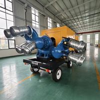 Unité de pompage mobile à moteur diesel de 1600 m³/h montée sur remorque, pompe à grand débit pour le drainage des inondations et l'irrigation agricole