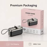 Mini Power Bank Portable 10000mAh avec Charge Rapide 22.5W, Design Capsule Rouge à Lèvres, Câble Intégré, Cadeau d'Entreprise Personnalisé