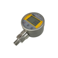 AKS 65mm Stainless Steel Digital Pressure Gauge 0-200 Bar, 1/4" NPT Bottom, Battery Powered
