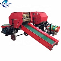 Automatic Mini Stretch Film Hay Wheat Straw Silage Bundle Bale Wrapping Machine/Grass Baler Machine販売のため