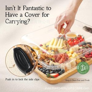Bandeja de Servir de Madera con Compartimentos para Queso, Frutas, Aperitivos, Uso Doméstico - Product Image 4
