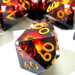 Vulkanische Draak 'S Lair Rpg Dobbelstenen-Handgemaakte Polyhedrale Hars Dnd Dobbelstenen Set Voor Kerkers En Draken Bordspellen En Rollenspel-M Rood - Product Image 6