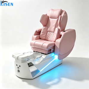 เก้าอี้นวดทำเล็บเท้าสปาหรูหราทันสมัย KISEN สำหรับร้านทำเล็บ สีชมพู - Product Image 6