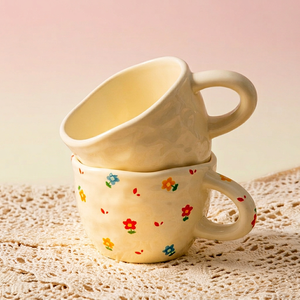 Korean Hand-Made High-End <b>Mug</b> Customized High Temperature Resistant Microwave Safe Dishwasher Safe Porcelain Household Milk <b>Mug</b> - Product Image 1