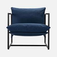 Chaise longue confortable double face de conception européenne Salon confortable Fauteuil à structure en métal Convertible Extensible Mousse souple