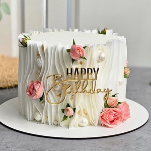 Honey And Sweetness Happy Birthday Acrylic <b>Cake</b> Side <b>Decoration</b> 1.3mm Thick Birthday Party <b>Supplies</b> <b>Cake</b> Plugin - Product Image 2