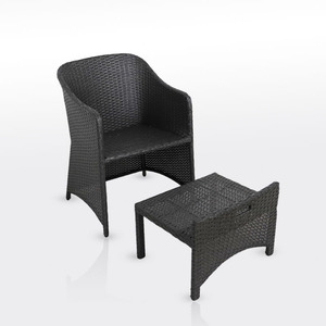 <span class=keywords><strong>Fauteuil</strong></span> en <span class=keywords><strong>rotin</strong></span> résine robuste 5 pièces, <span class=keywords><strong>petit</strong></span> espace, mobilier d'extérieur, patio, <span class=keywords><strong>fauteuil</strong></span> d'appoint en <span class=keywords><strong>rotin</strong></span> PE avec repose-pieds pour véranda - noir - Product Image 2