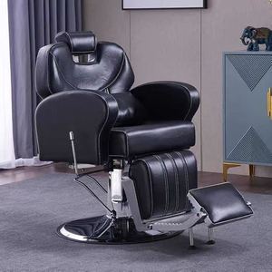 New Leather Barber Chair for Hair Salon & Barber Shop-Oil <b>Head</b> Design Reclining Seat Rotatable Armrests American-<b>Style</b> - Product Image 5