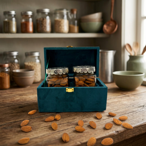 Royal Silver Plated Dry Fruit Jar With Velvet <b>Box</b> - Product Image 2
