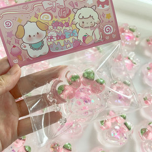 Mini porte-clés unisexe patte de chat fraise, super doux, anti-stress à remontée lente, accessoire cadeau pour amis - Product Image 2