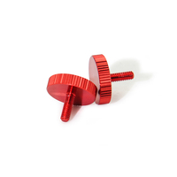 Vis à tête moletée en aluminium nickelé de précision métrique M5, tête plate, couleur anodisée