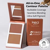 Palette de maquillage pour le visage HECI en papier, 2 couleurs, blush et contour, haute pigmentation, texture soyeuse, mélange facile, formule végane, blush, fard à joues
