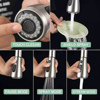 Robinet de cuisine gourmet de luxe en laiton à poignée unique, noir mat, avec capteur tactile intelligent, à poser sur comptoir, en acier inoxydable, pour salle de bain