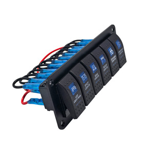 แผงสวิตช์แบบโยก 6 ทาง 12V 10A IP65 เชื่อมต่อรวดเร็ว สำหรับใช้กับเรือ รถยนต์ และงานทางทะเล - Product Image 2