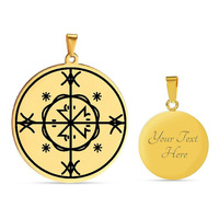 Collier Pendentif en Acier Inoxydable Gravé au Laser, Symbole Magique Vodou Veve Voodoo Kalfou Kafou Kalfu, Art, Cadeau Mignon, Cosplay