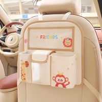 Sac de rangement universel pliable pour siège arrière de voiture en cuir PU imperméable avec organisateur suspendu pour enfants HW109