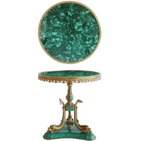 Dalles de marbre d'agate de malachite verte naturelle de luxe pour la décoration intérieure haut de gamme, tables à manger en malachite verte