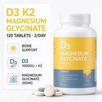 Comprimés de Vitamine D3 K2 et Glycinate de Magnésium OEM ODM Marque Privée Mélange Osseux de Glycinate de Magnésium pour Autres Compléments de Santé