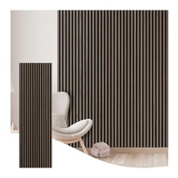 Panel dinding dekoratif latar belakang TV PET merasa dukungan Walnut Veneer kayu akustik Panel dinding Slat