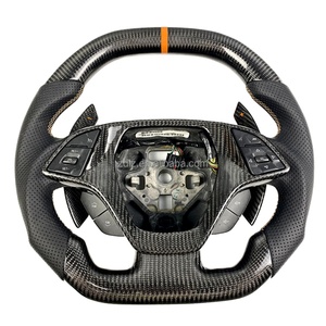 Volant de course personnalisé en cuir perforé et fibre de carbone avec LED pour Chevrolet Camaro Sports, compatible avec les modèles Cabriolet GLC, Classe S, TT, Classe G, GLS - Product Image 1