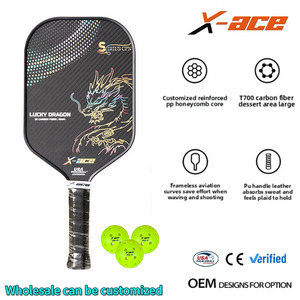 Raquettes de pickleball USAPA Standard Pro avec impression de logo personnalisé, surface en fibre de carbone/aramide 3K T700 de 14 mm, design thermoformé X-ACE - Product Image 3