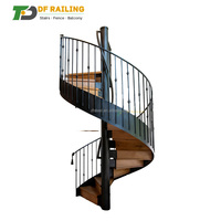Escalier en colimaçon DF, escalier en colimaçon d'intérieur élégant, kits de garde-corps en verre pour escalier en colimaçon / escaliers en colimaçon d'extérieur