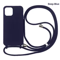 Coques de téléphone portables simples, couleur bonbon, épaisses, respectueuses de la peau, anti-chute, avec cordon de protection intégré