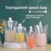 Pochette transparente personnalisée avec bec verseur et bouchon à vis pour jus, smoothies, sauces, yaourts, aliments pour bébés, emballage liquide et utilisation en vente au détail