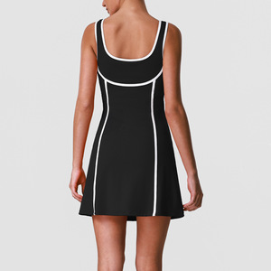 Gaun Tanpa Lengan Warna Kontras Terbaru untuk Wanita, Berbusa, Elegan, Mewah, untuk Golf, Pickleball, Tenis, Gaun Terusan Wanita - Product Image 3