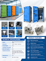 Système de toilettes portables en PEHD écologique et durable avec réservoir d'eau pour zones minières extérieures, chantiers, installations d'urgence et parcs