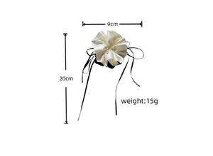 ยางรัดผมสีพื้นแบบฝรั่งเศส ผ้าซาตินรูปดอกไม้ สำหรับผู้หญิง ดีไซน์หลายชั้น - Product Image 3