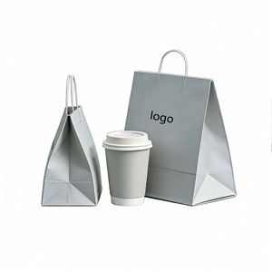 Wholesale Custom Recycled Printing Clothing White Black Kraft Packaging <b>Paper</b> Bag with logo - Product Image 2
