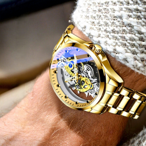 Relojes de Cuarzo Redondos para Hombre, Diseño Esqueleto, Resistentes al Agua, Automáticos, Mecánicos, Venta al Por Mayor - Product Image 2