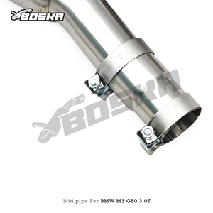 ท่อไอเสียกลาง OEM Boska ขนาด 4 นิ้ว สำหรับ BMW M3/M4 G80/G82 M2 G87 S58 3.0T ปี 2021-2024 SUS304 ท่อเดี่ยวพร้อมแผ่นกันความร้อน - Product Image 5