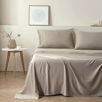 Draps de lit en bambou organiques 400 fils ensemble ajusté et plat literie housse de couette de refroidissement de luxe