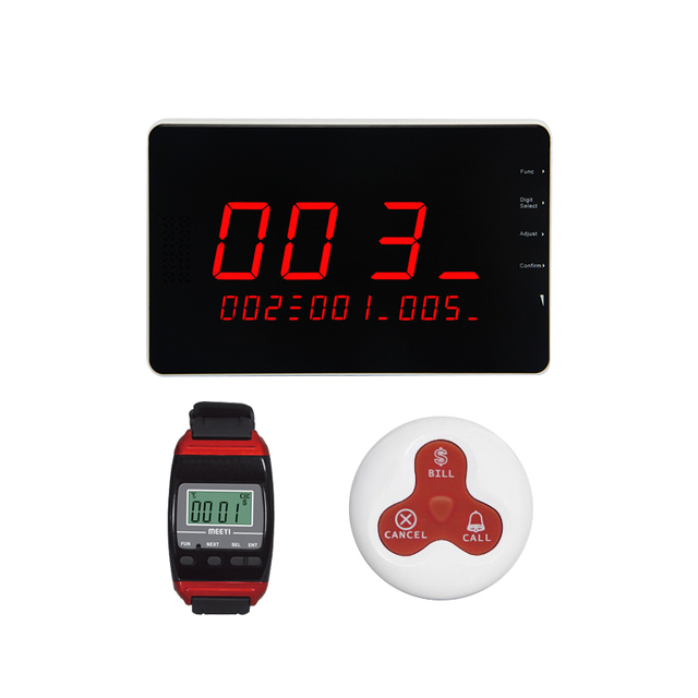 3 Keys Wireless Calling System for Hotels Restaurants Hospitals Cafes-Wrist Watch Pager Service Call Cancel Bill Order Button