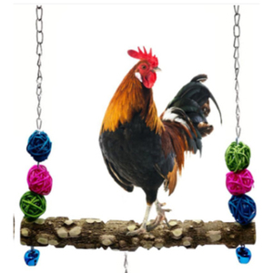 Eco-friendly pappagallo gabbia sospesa in legno interattivo ponte sospeso altalena con catena di metallo per il movimento degli uccelli - Product Image 4