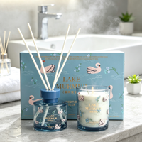 Ensemble cadeau diffuseur à bâtonnets et bougie parfumée en cire de soja, parfum d'ambiance écologique, vente en gros, fournisseur en vrac pour Pâques et les marques