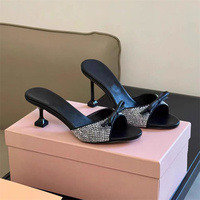 Sandales à talons hauts personnalisées avec logo 2026, ornées de strass, pour femmes, à bout ouvert, style créateur, pour le dropshipping