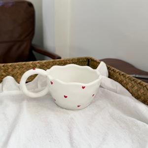 Taza de Café de Cerámica Pintada a Mano Estilo Coreano, Taza de Porcelana Irregular con Asa, Taza para Latte, Taza de Desayuno de Alta Calidad, Herramienta para Cupcakes - Product Image 4