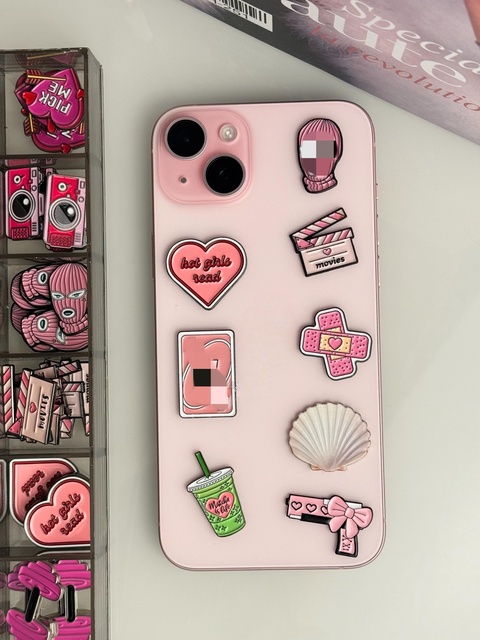 Pink Metal Sticker Badge Custom Logo 3M Adhesive Phone Decal High Quality Souvenir Promotional Gift Factory Wholesale Supply