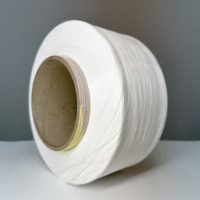 Qualité de classe mondiale, nouvelle arrivée, fil de polyester recyclé à 100 % FDY 50D/24F avec certificat GRS, blanc brut