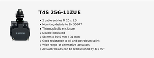 S-chmersal T4S 256-11ZUE 151145156 Interruptor de límite de seguridad original en stock, resistente a altas temperaturas, de acción rápida y ruptura positiva - Product Image 3