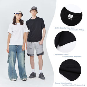 T-shirts en gros de haute qualité, poids lourd 180g, en coton uni vierge, personnalisables avec logo, streetwear, t-shirt oversize pour homme - Product Image 4